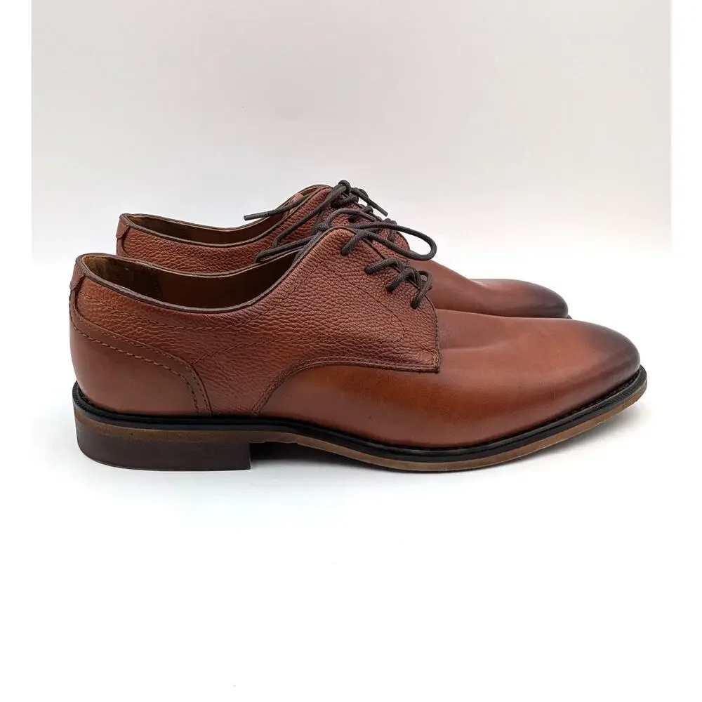 Nordstrom Rack Sam Plain Toe Derby Shoes Men's Brown Size US11.5M EU44.5